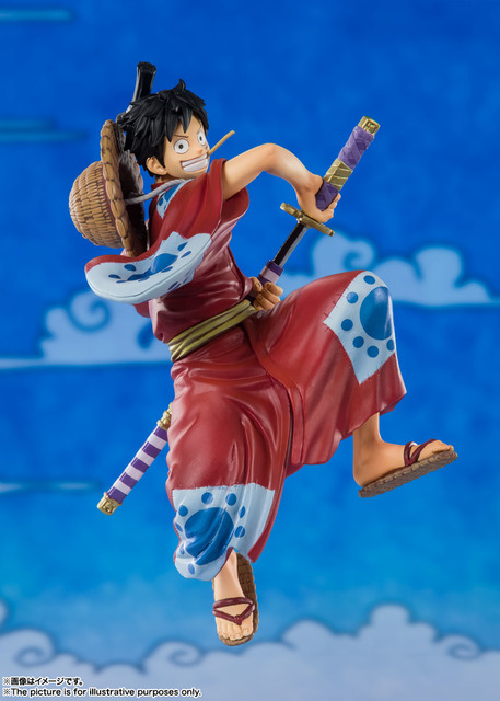 "One Piece" Luffytarou (Luffy) in Wano Country's clothes with a topknot