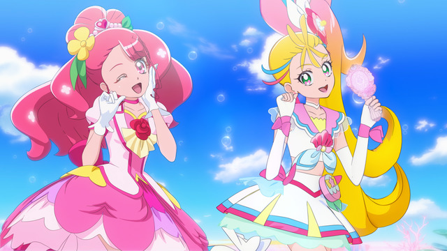 ‘PreCure’ Cure Summer and Cure Grace are dancing together♪ From ‘Healin ...